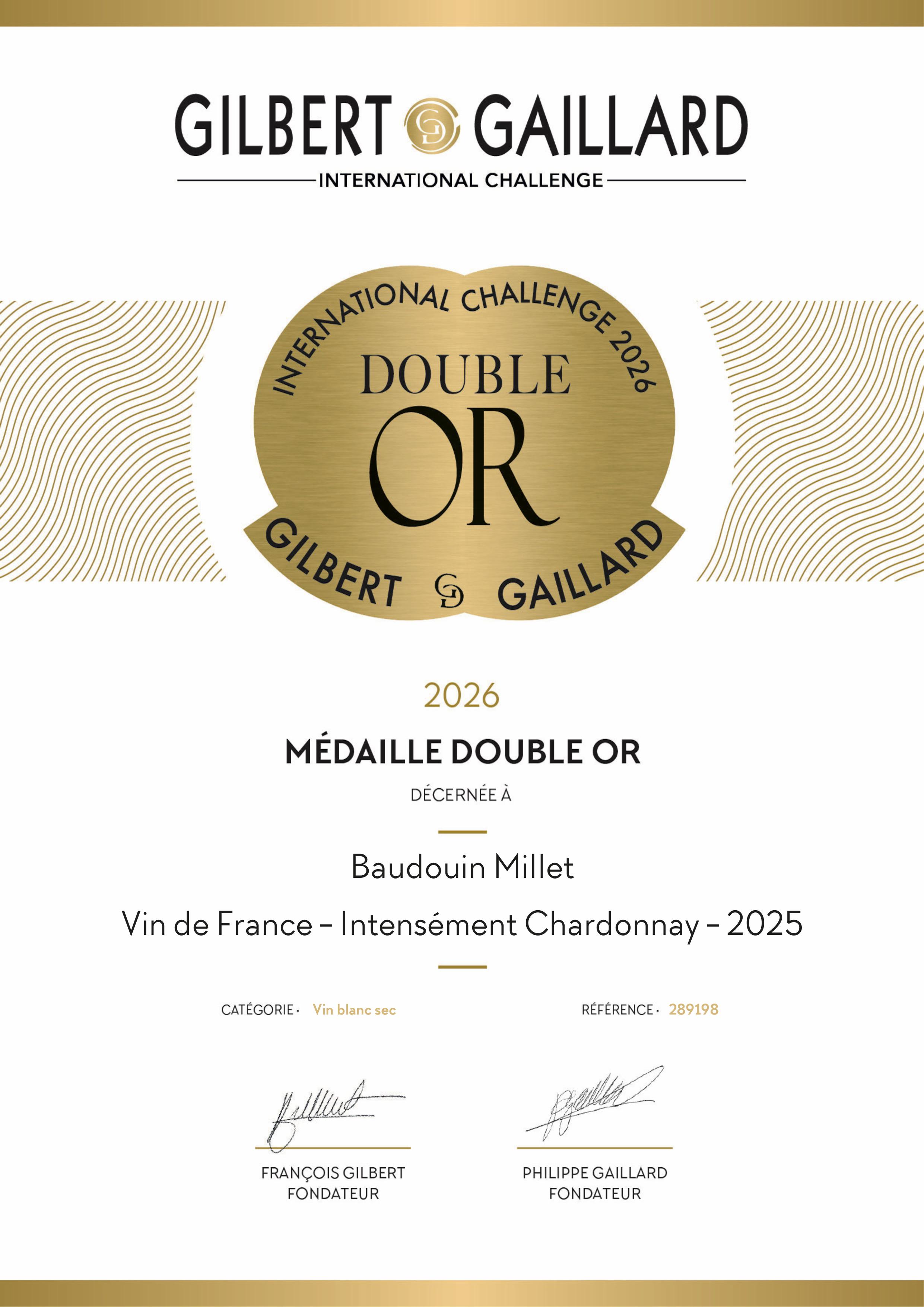 Médaille d'or VDF 2025